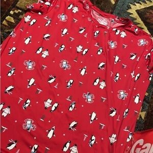 Red Penguin Print Gown